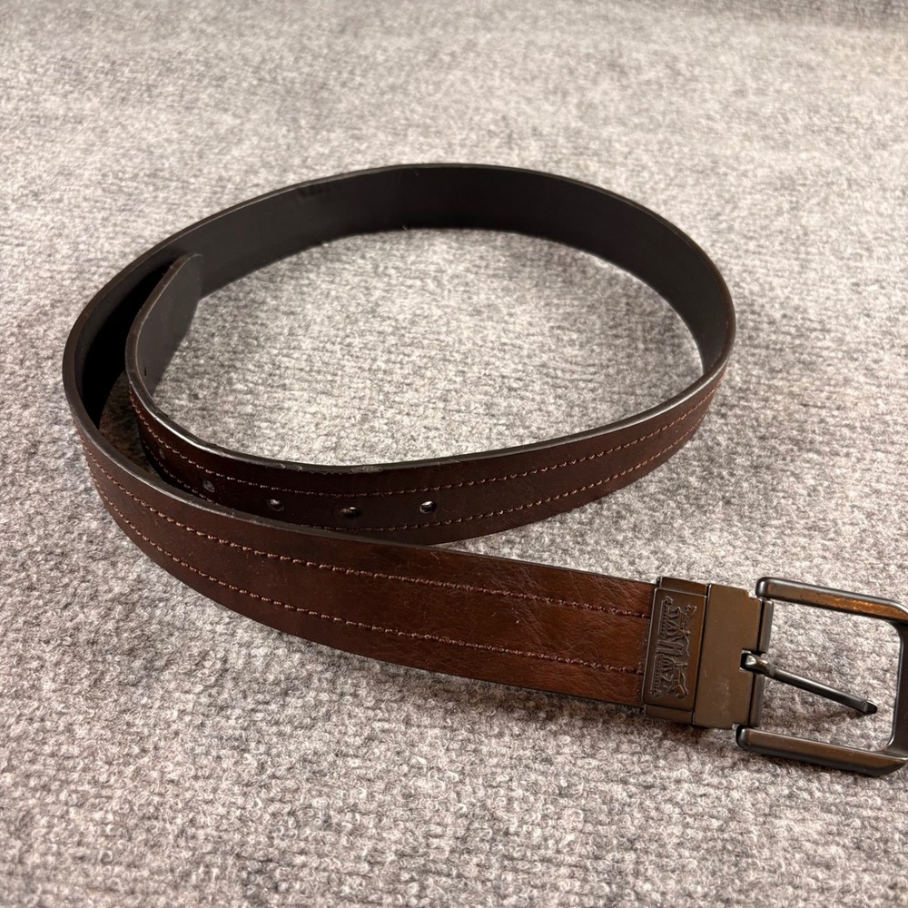 Levi's Leather Belt Mens L 38-40 Brown Minimalist Clean‎ Front Workwear Western